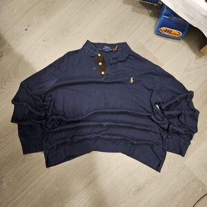 Polo by Ralph Lauren Men's Blue and Brown Polo Shirt